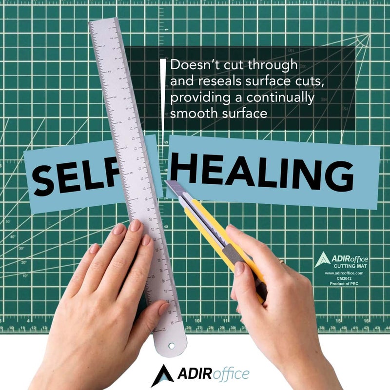 Adir Corp. Adir Professional Self Reversible Healing Cutting Mat, 18 by 36-Inch, Green/Black - Image 2